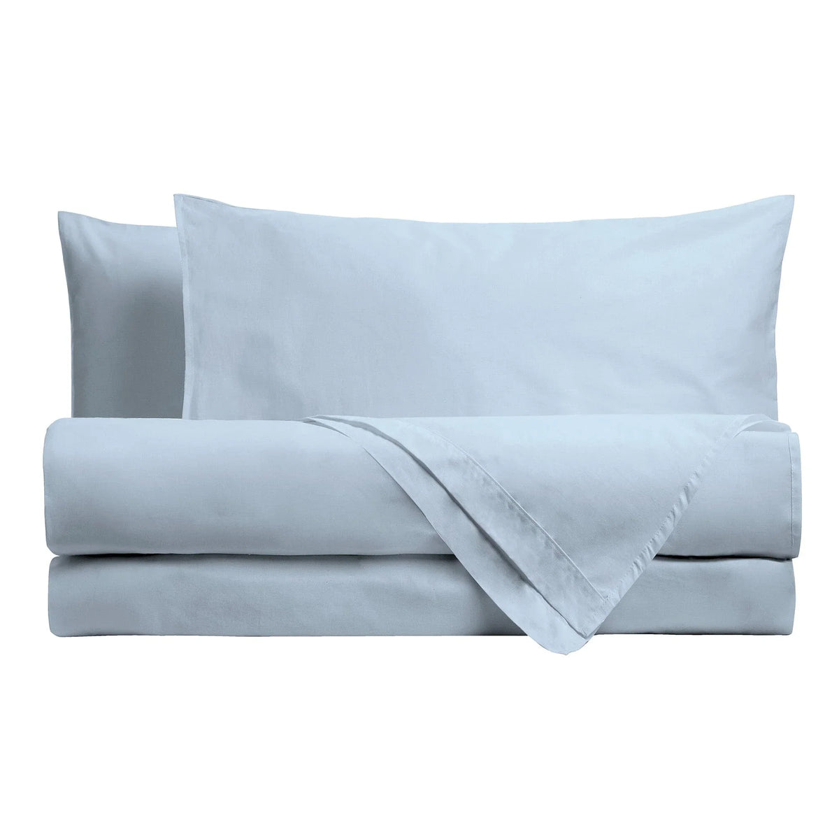 Completo Letto Matrimoniale in Microfibra Softy Yarn - Tinta Unita Azzurro - Amo La Casa Shop