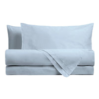 Completo Letto Matrimoniale in Microfibra Softy Yarn - Tinta Unita Azzurro - Amo La Casa Shop