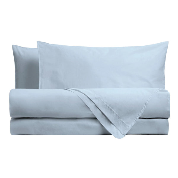 Completo Letto Matrimoniale in Microfibra Softy Yarn - Tinta Unita Azzurro - Amo La Casa Shop