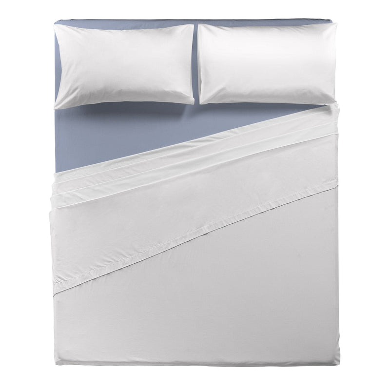 LUXURY COLLECTION DI MAESTRO Sotto Con Angoli Matrimoniale Tinta Unita Azzurro - Amo La Casa Shop