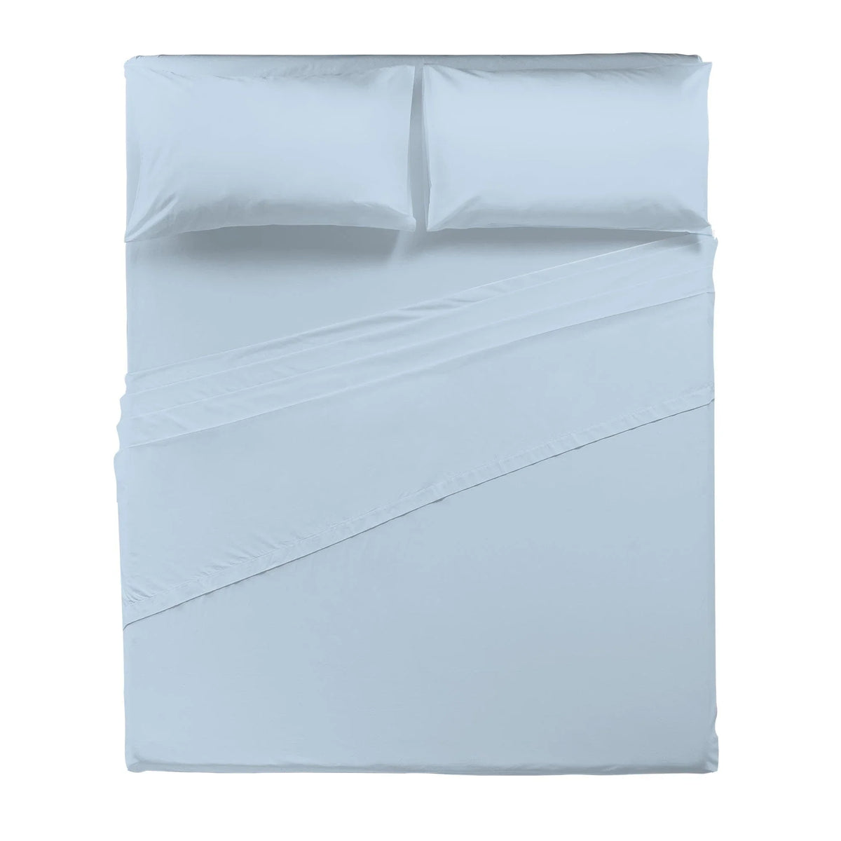 Completo Letto Matrimoniale in Microfibra Softy Yarn - Tinta Unita Azzurro - Amo La Casa Shop