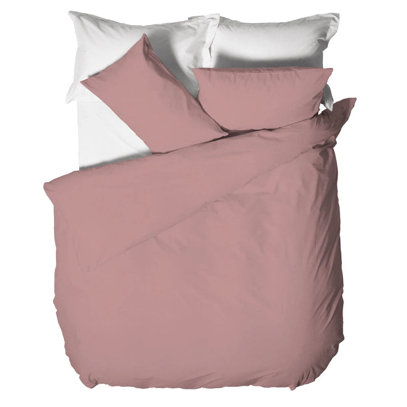 Parure Copripiumino Matrimoniale in Microfibra Softy Yarn - Tinta Unita Malva - Amo La Casa Shop