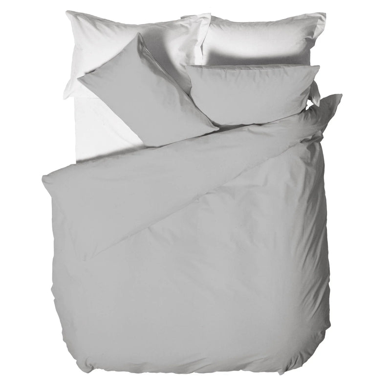 Parure Copripiumino Matrimoniale in Microfibra Softy Yarn - Tinta Unita Grigio - Amo La Casa Shop