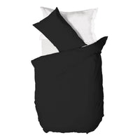 Parure Copripiumino Piazza e Mezza in Microfibra Softy Yarn - Tinta Unita Nero - Amo La Casa Shop