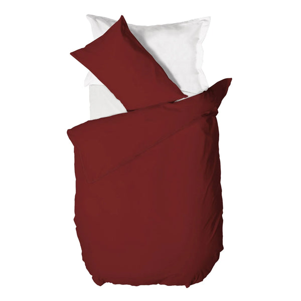 Parure Copripiumino Piazza e Mezza in Microfibra Softy Yarn - Tinta Unita Bordeaux - Amo La Casa Shop